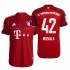 Camisola Bayern de Munique Jamal Musiala 42 Equipamento Primeiro 2021-2022 Manga Curta
